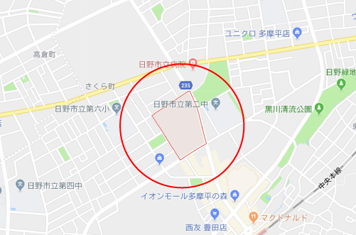 チア☆ダンロケ地『日野市トゥモロープラザグーグルマップ